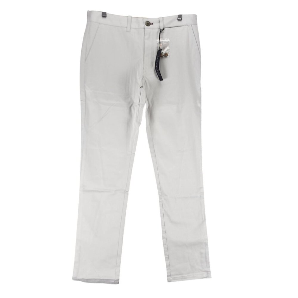 Nifty Genius Pants Mens 32x32 Gray Stretch Chino Mid Rise Straight *NWT*